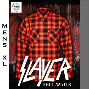 DIXXON x SLAYER HELL AWAITS Flannel Shirt - Collab - Men's XL